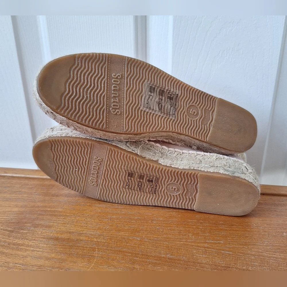 Soludos Baby Pink Espadrille Sandals Smoking Slipper Pastel Neutral NEW Womens 5